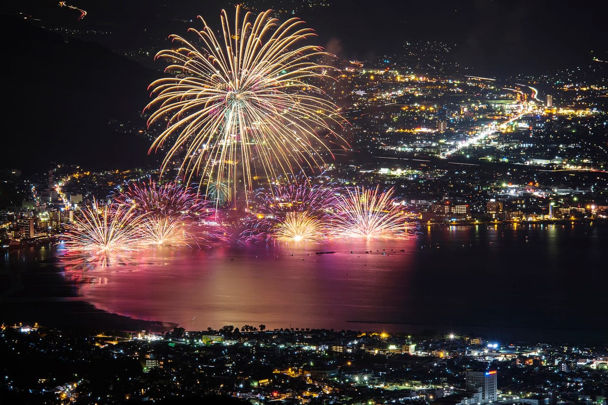 Suwa Lake Festival Floating Fireworks Display