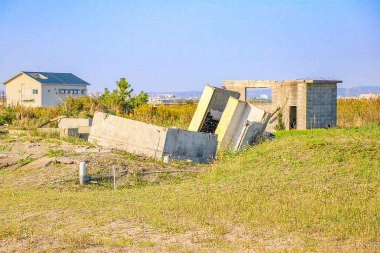 仙台市荒浜地区住宅基礎（震災遺構）