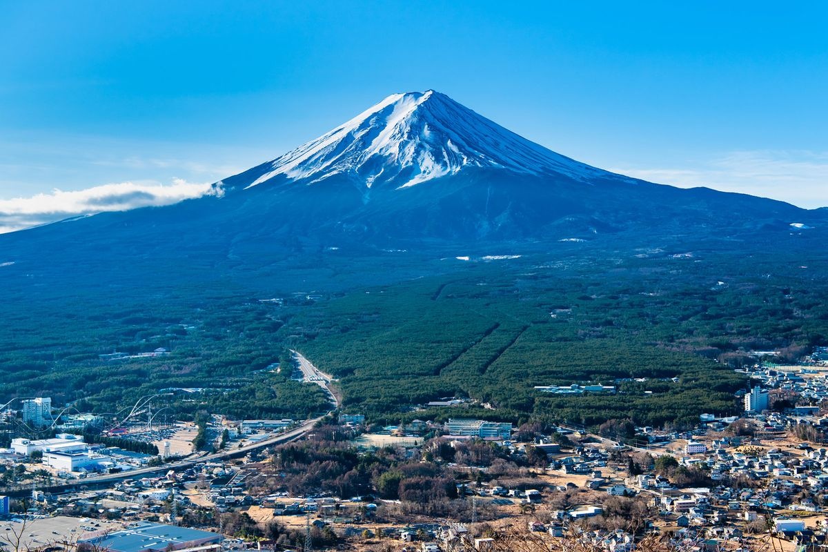 河口湖富士山全景缆索吊车