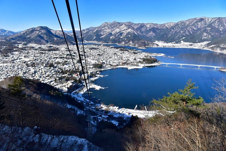 河口湖富士山全景缆索吊车